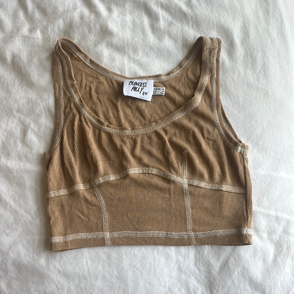 Princess Polly Brown cropped tank top